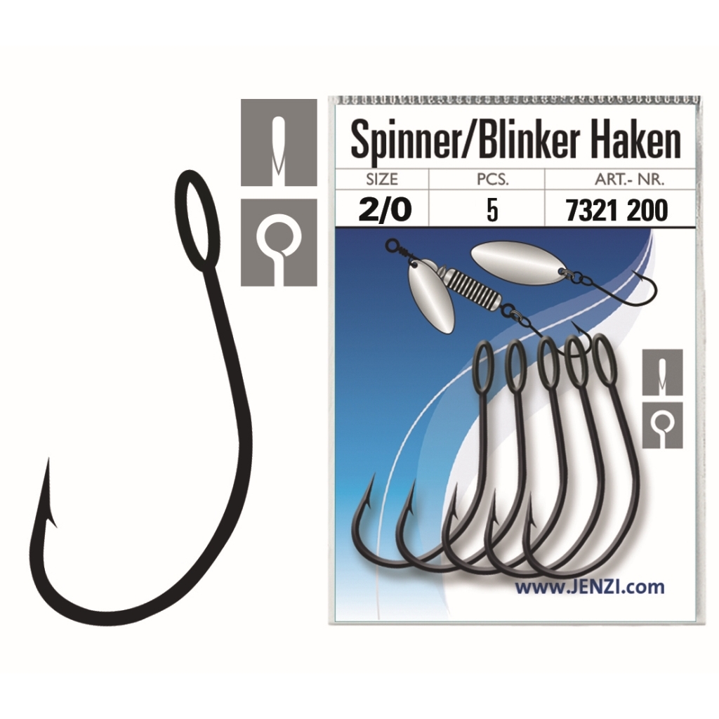 Spinner/Blinker Einzelhaken Hakengröße 2/0