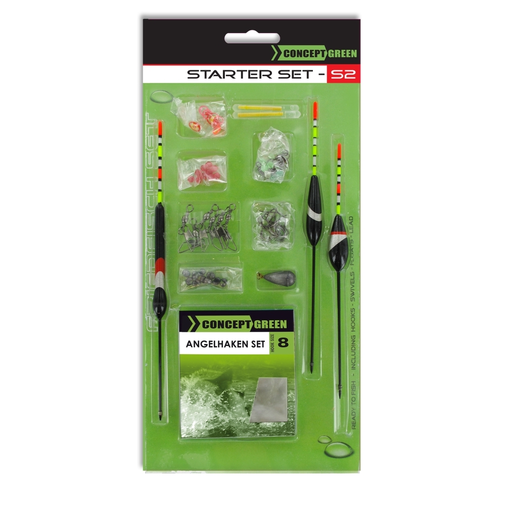 Friedfisch Set Green Concept, Komplettmontage-Set zum Angeln