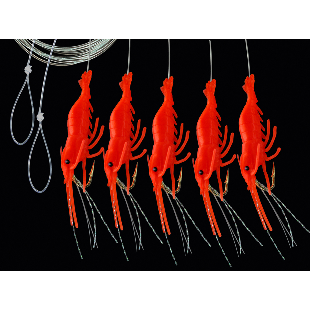 Shrimp Vorfach 5 arms red/org.