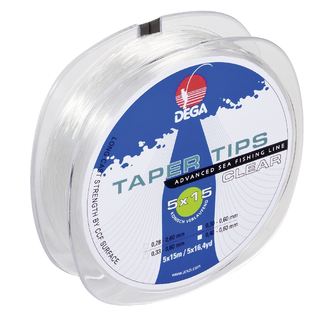 Taper Tips Clear Vorfach 0,33-0,60mm Länge: 15m