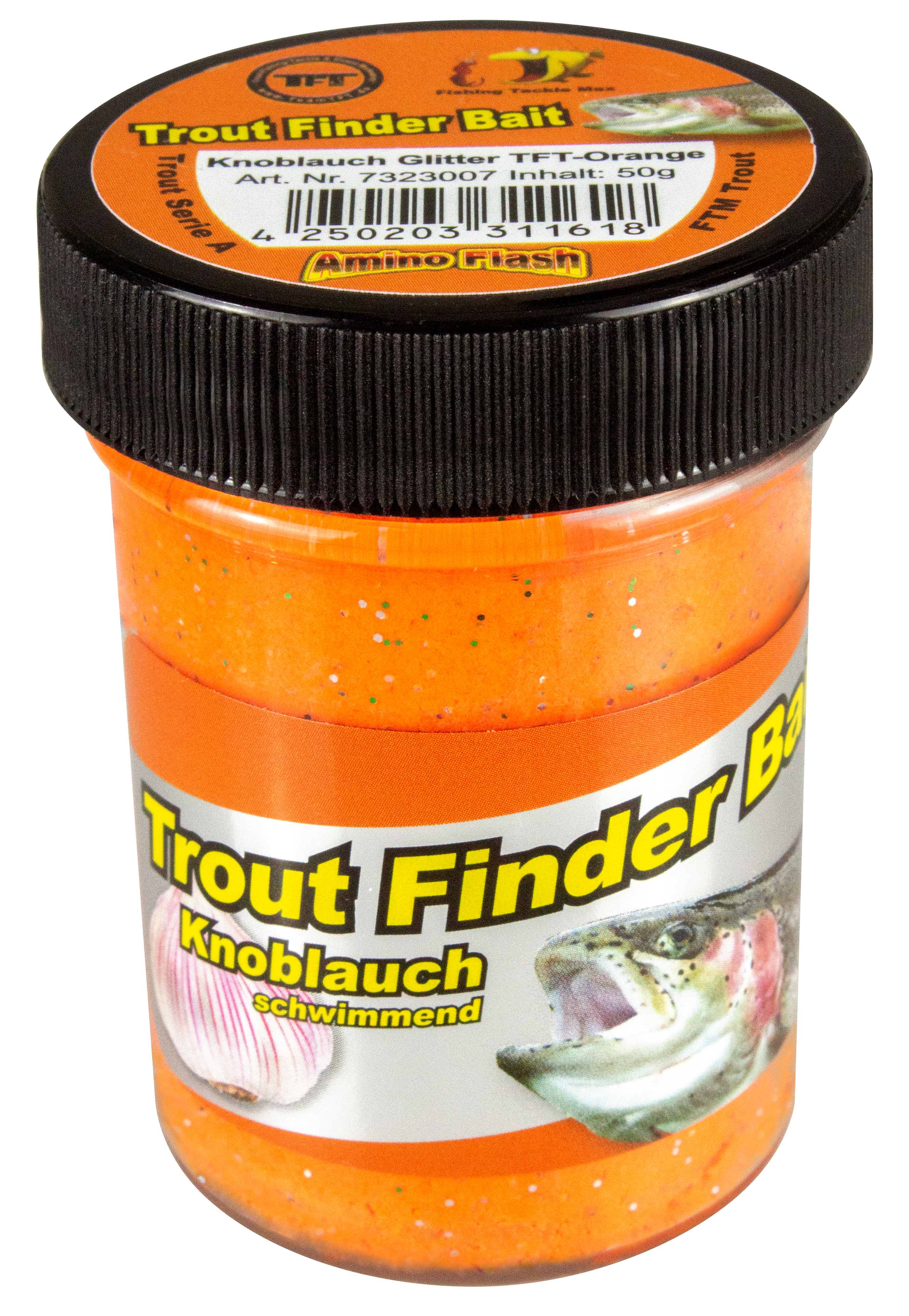 FTM Forellenteig Knoblauch Glitter schwimmend